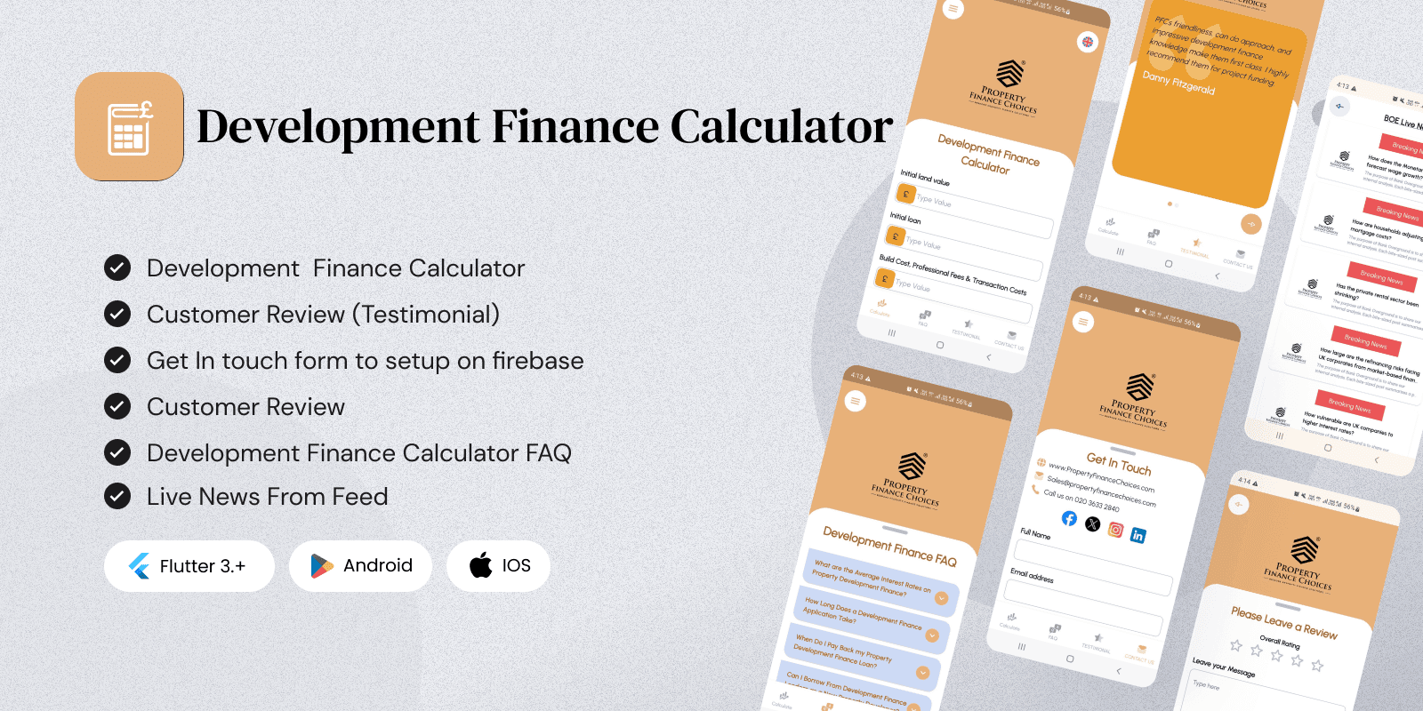 DevFinanceCalc – Development Finance Calculator-Flutter App source Code