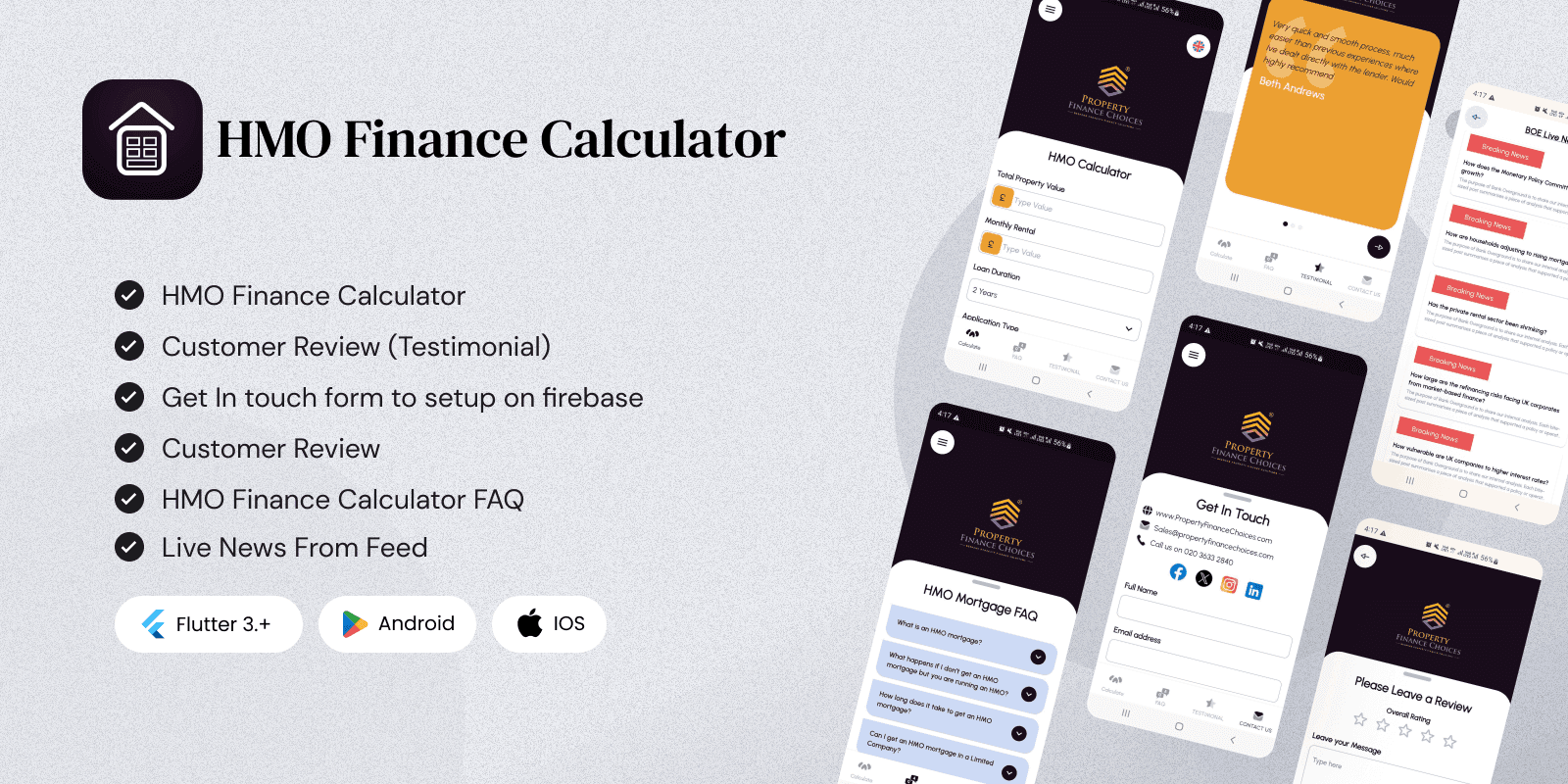 HMOFinanceCalc – HMO Property Finance Calculator-Flutter App source Code