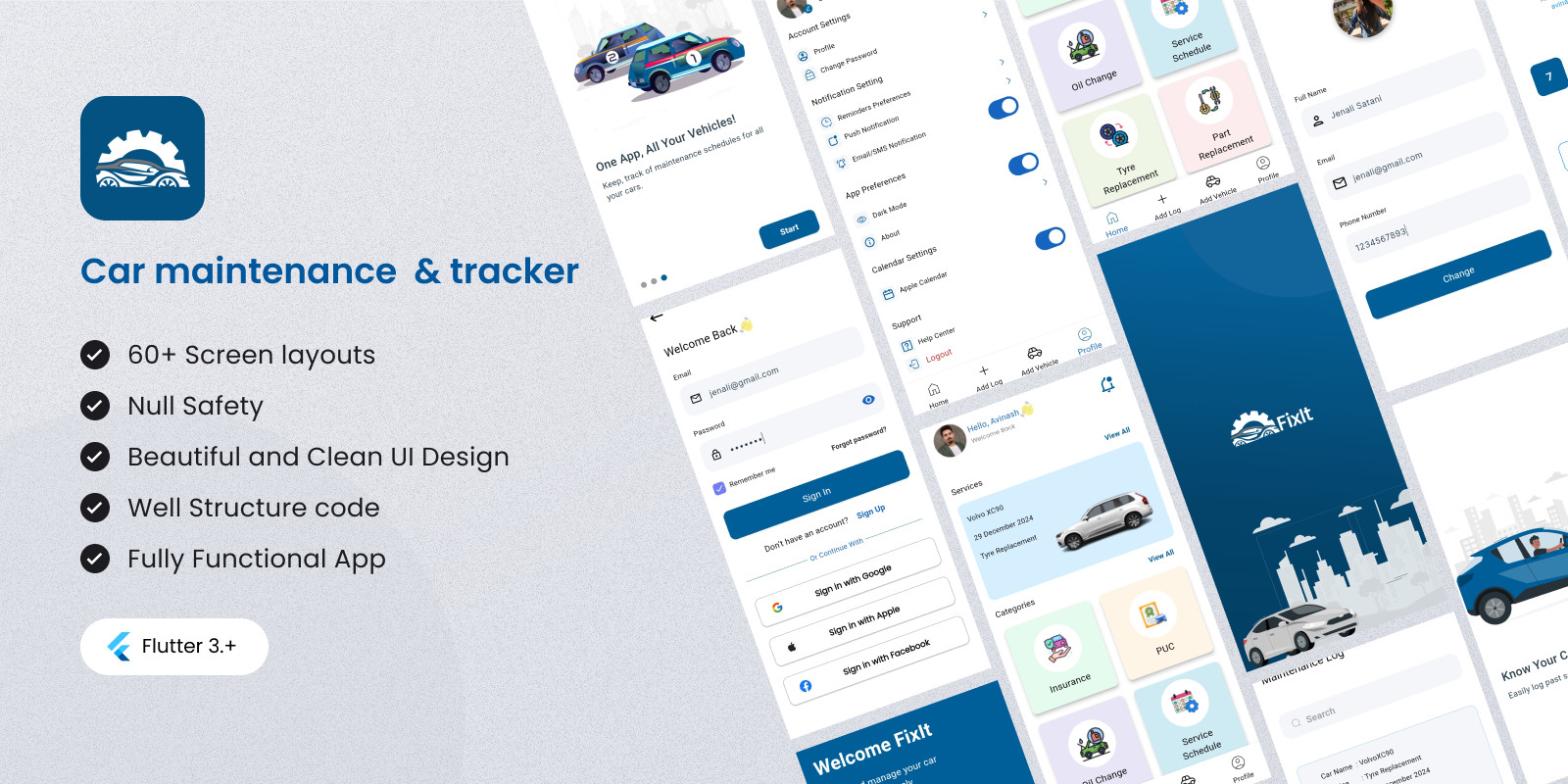 Car Management, Maintenance & Service Tracker Flutter App